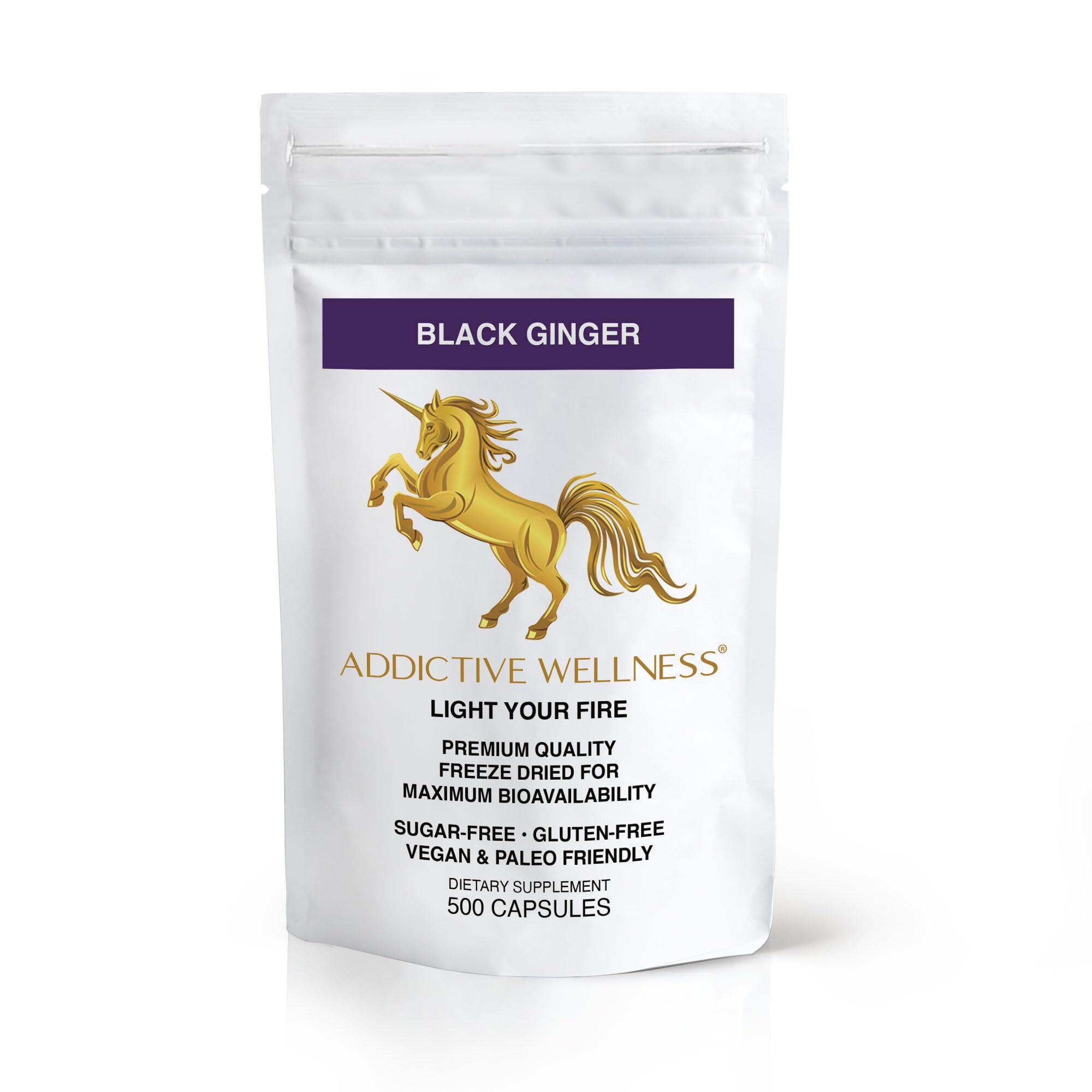 Addictive Wellness Black Ginger Capsules 450mg — Energy, Endurance & Metabolism