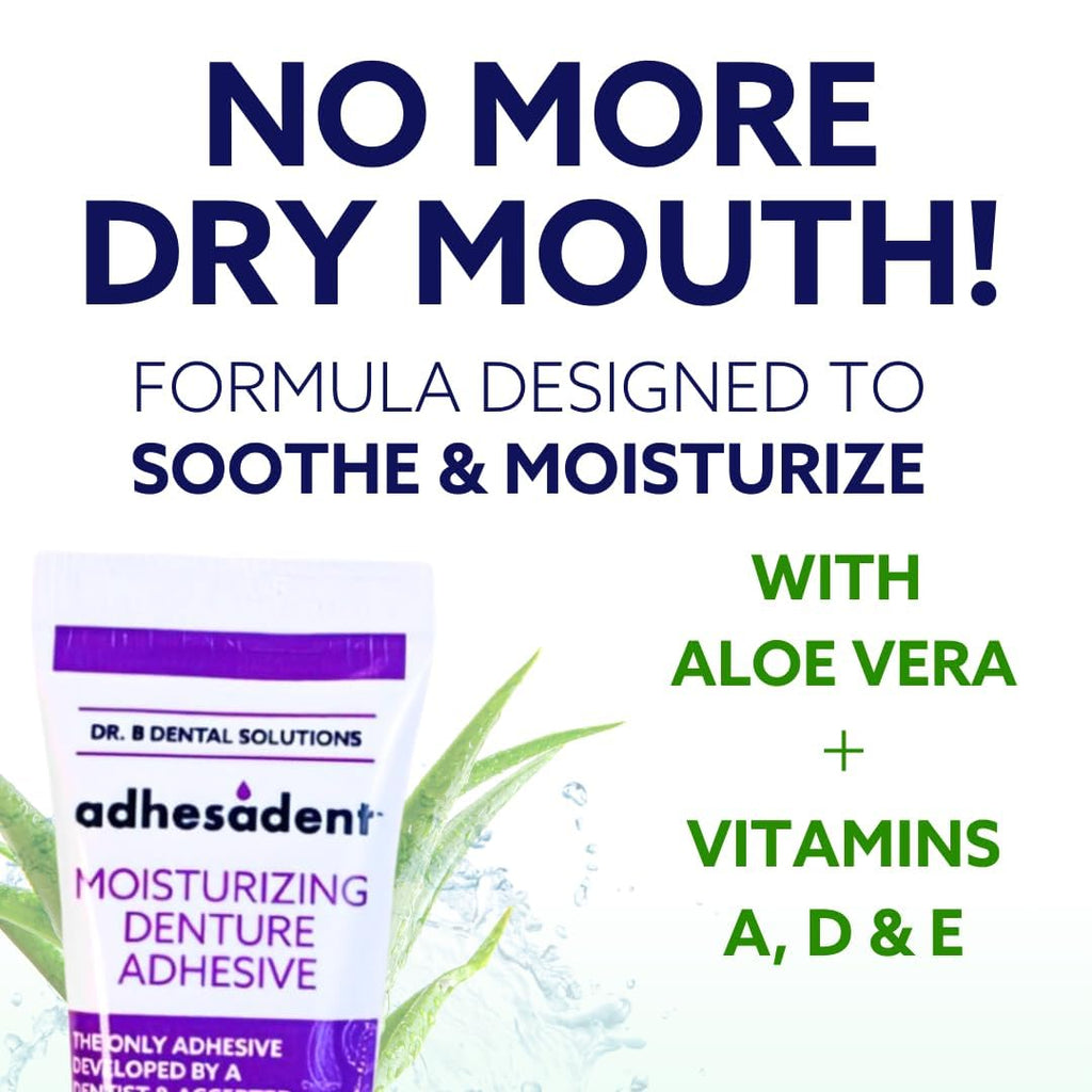 Adhesadent Moisturizing Denture Adhesive – Zinc-Free, ADA Approved, 2 Pack