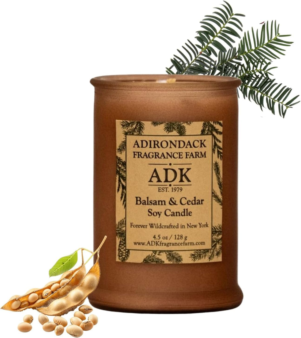 ADK Balsam & Cedar Scented Candle - 4.5 Oz Soy Wax Aromatherapy, Hand Poured in the USA