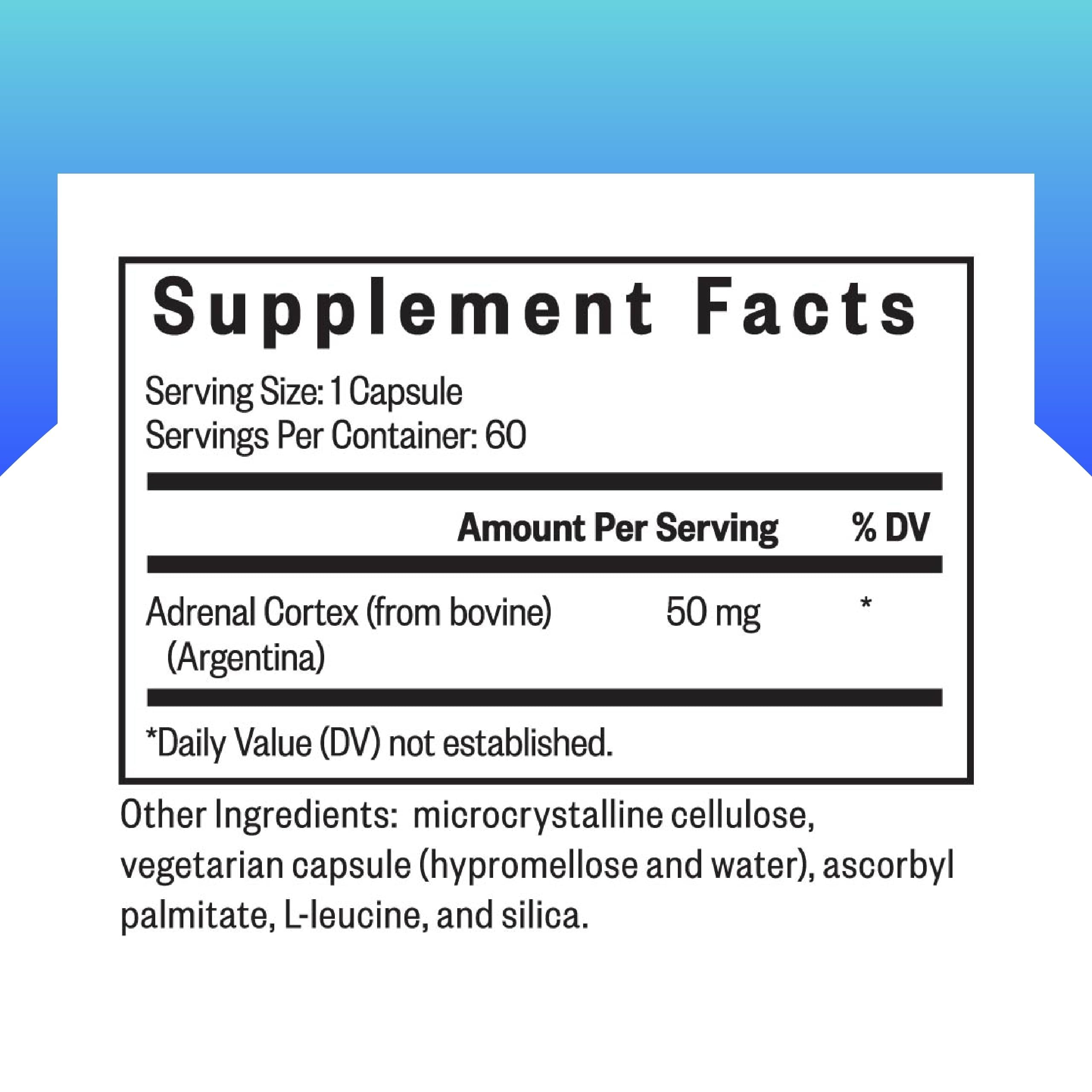 Seeking Health Adrenal Cortex — 50 mg Adrenal Support, 60 Caps | Gluten-Free & Dairy-Free