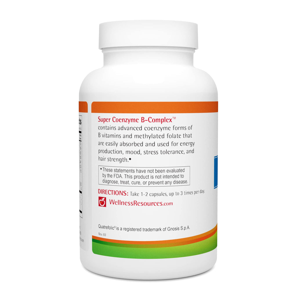 Wellness Resources Super Coenzyme B Complex - 90 Capsules | Hair Growth & Adrenal Support