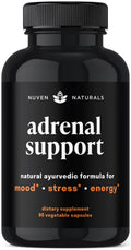 Adrenal Support - Cortisol Manager & Adrenal Support Supplements with Ashwagandha Extract, Rhodiola Rosea, Holy Basil to Support Stress, Fatigue & Energy | Adaptogens for Daily Support | 60 Capsules