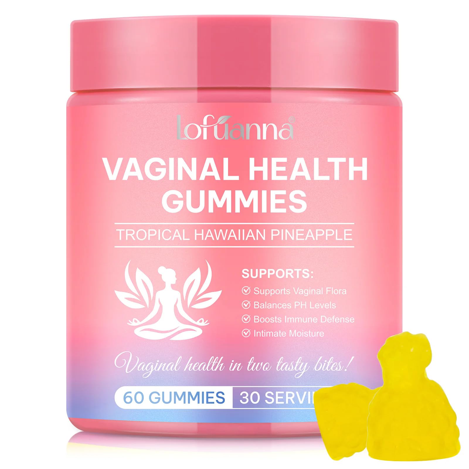 ADSBJUX Vaginal Probiotics Pineapple Gummies for Women – pH Balance