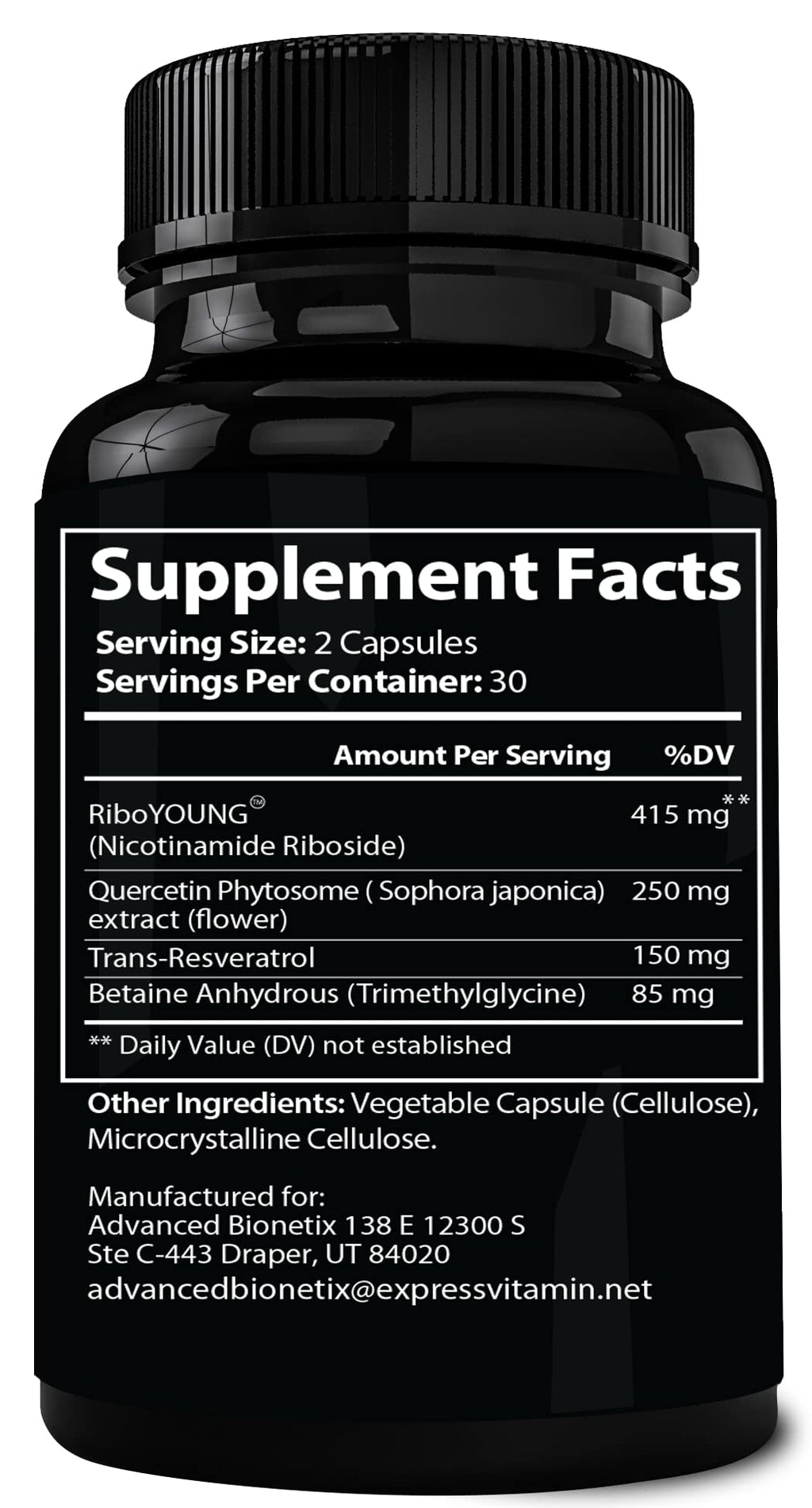 Advanced Bionetix NAD+ Supplement with NR, Resveratrol & RiboYOUNG™ – True Anti-Aging