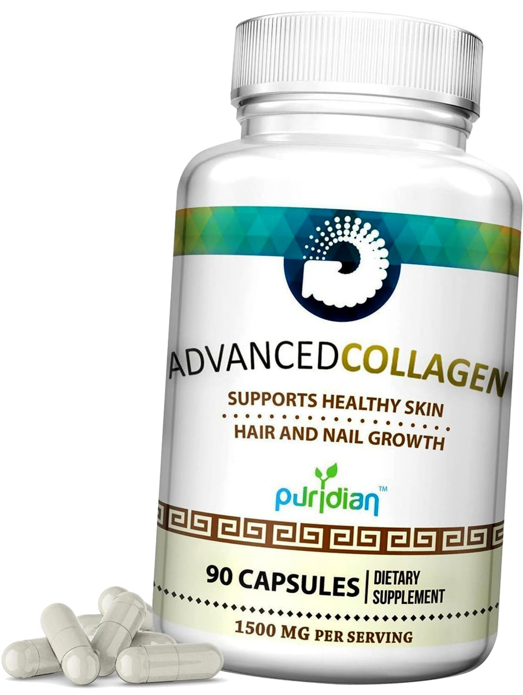 Advanced Collagen+ for Women – 90 Capsules (1500mg) Hydrolyzed Collagen for Skin, Hair & Nails