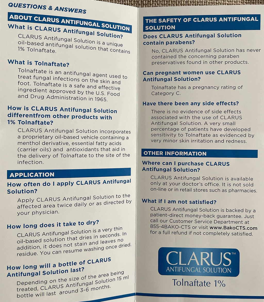 Clarus Solution Antifungal 1% – Advanced Footcare | 0.5 fl oz