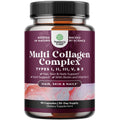 Advanced Multi Collagen Complex with Biotin – Type 1–X, Hair Skin Nails, 90 Count