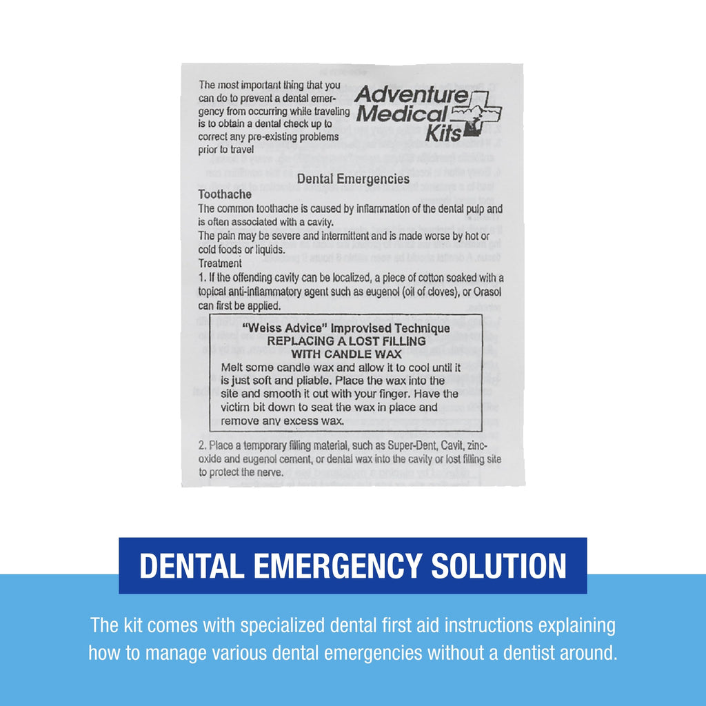 Adventure Medical Kits Dental Medic Kit - Travel Dental Emergency Kit with Orasol Gel & Temporary Cavity Filling
