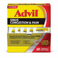Advil Sinus Congestion and Pain Relief — Ibuprofen 200mg + Phenylephrine HCl 10mg, 50 Coated Tablets