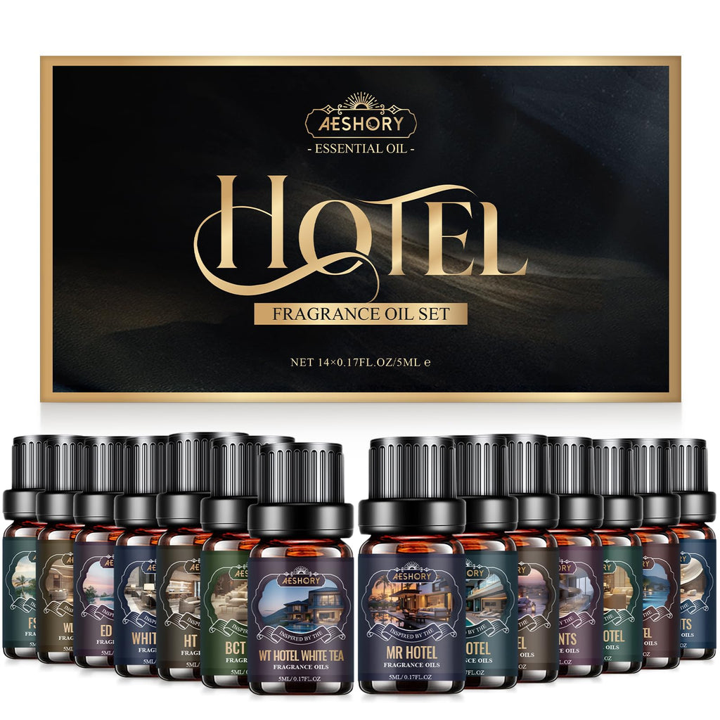 Hotel Diffuser Oils Set – 14Pcs Luxury Fragrance Oils for Diffusers, Soaps & Candles