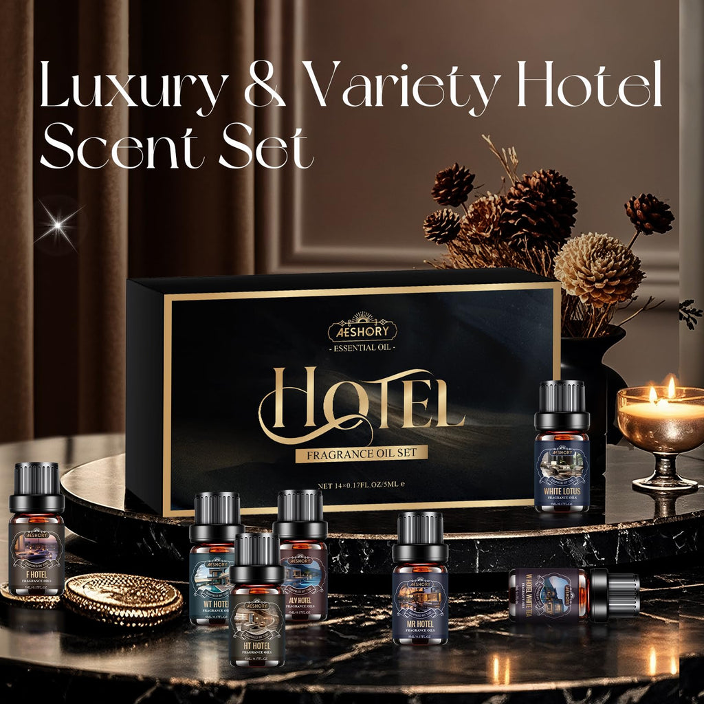 Hotel Diffuser Oils Set – 14Pcs Luxury Fragrance Oils for Diffusers, Soaps & Candles