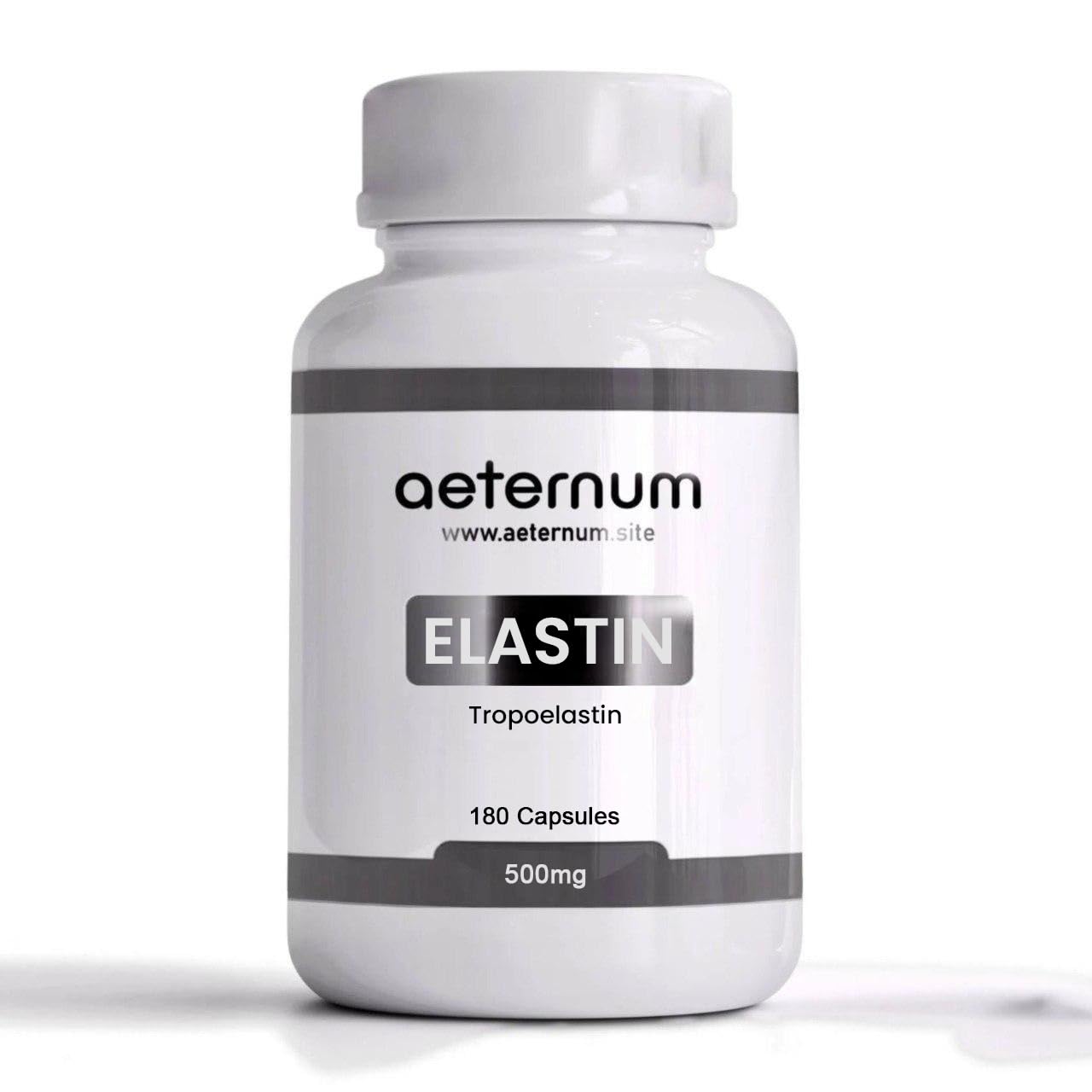 Aeternum Elastin 500mg Capsules – 180 Count | Marine Elastin for Skin Elasticity