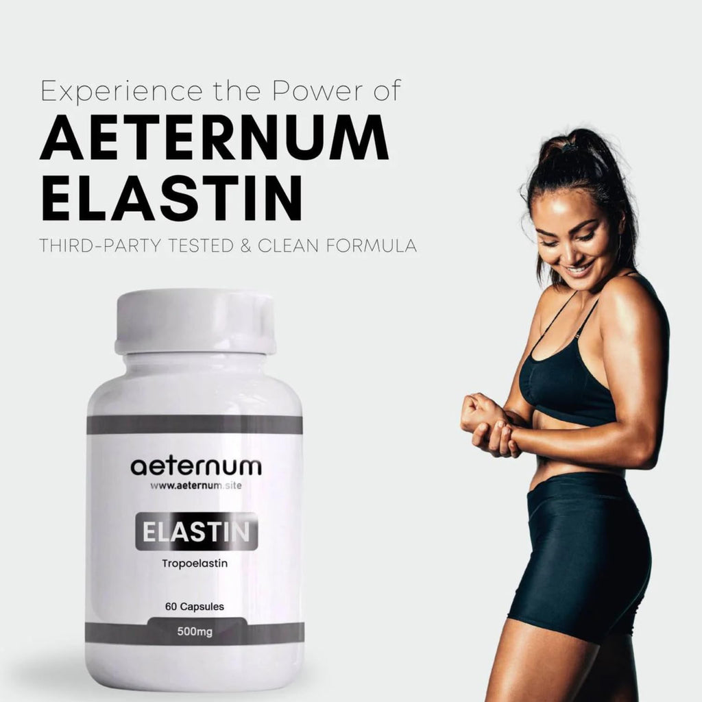 Aeternum Elastin 500mg Capsules – 180 Count | Marine Elastin for Skin Elasticity