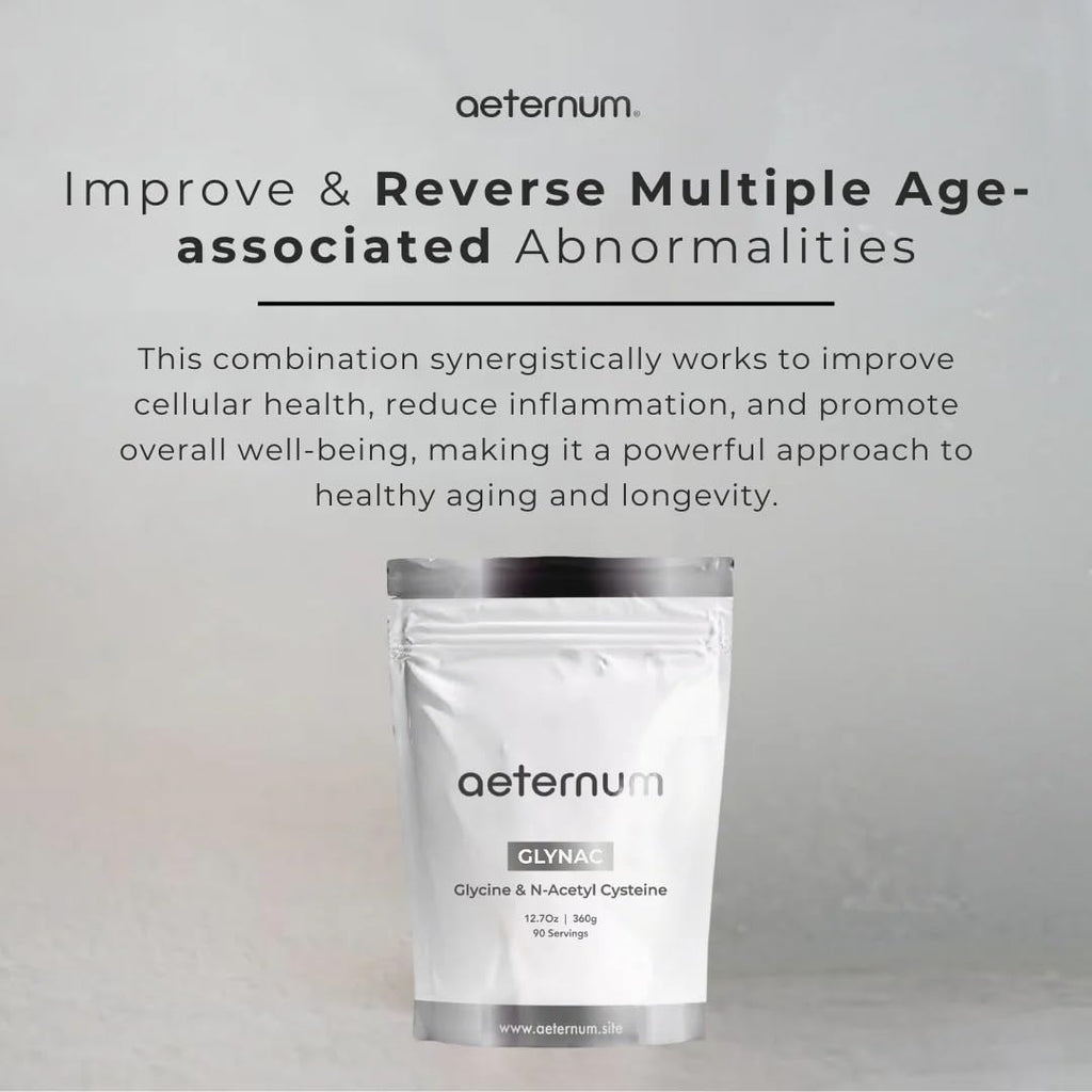 Aeternum GlyNAC Glycine & NAC Powder 360g | Purity Tested
