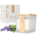 Aeviva Lavender Scented Candle | 7.04 oz Soy Wax, Wooden Wick, 45 Hour Burn