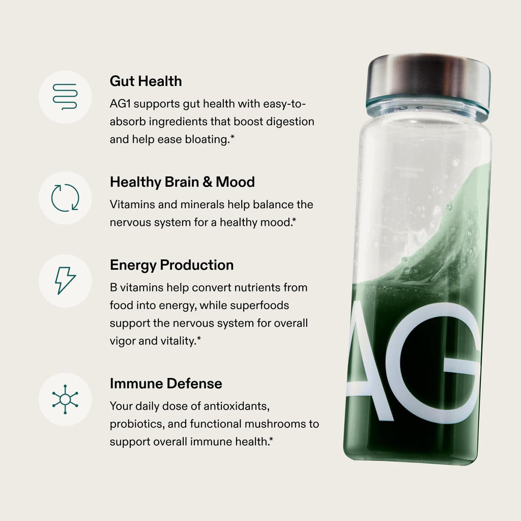 AG1 Athletic Greens Classic Formula: 75 Vitamins, Probiotic & Gut Health