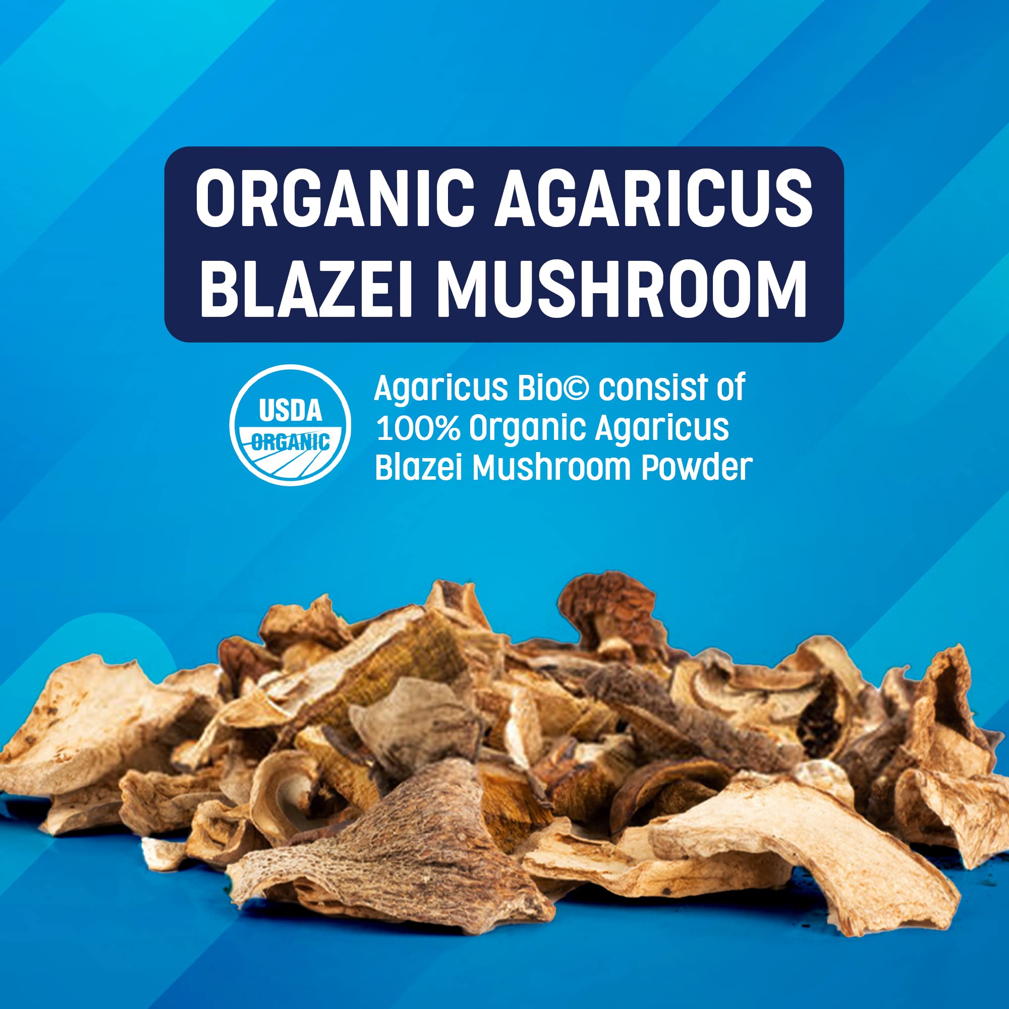 Agaricus Bio 600 mg - USA-Grown Organic ABM Mushroom for Immune Support