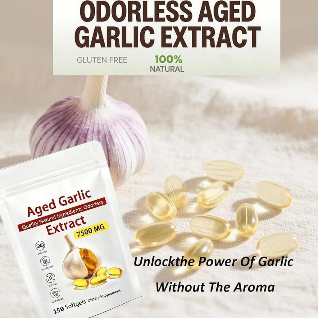 Aged Garlic Extract - 7500mg Odorless (150) | Odorless Garlic Supplement
