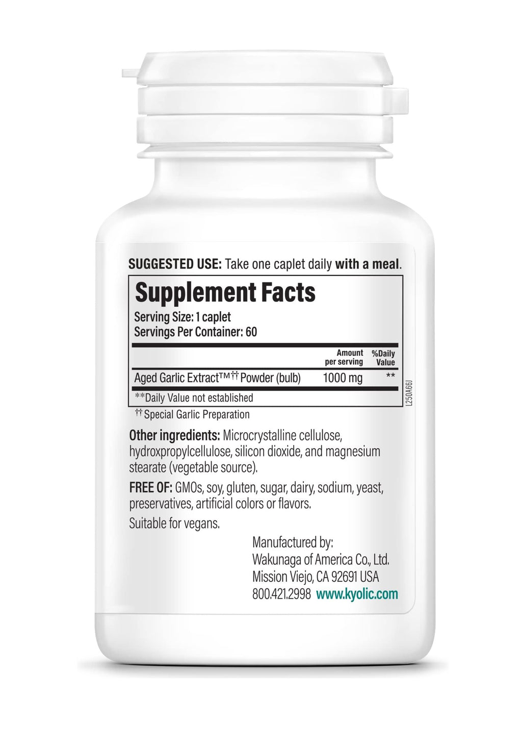 Kyolic Aged Garlic Extract Formula 250 – Cardiovascular Health, One Per Day, 60 Caplets