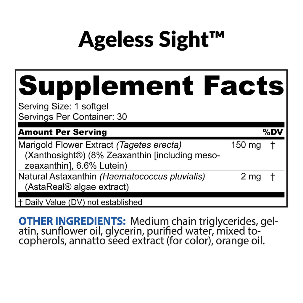 BioTRUST Ageless Sight – Blue Light Protection, Eye Health & Brain Support (30 Soft Gels)