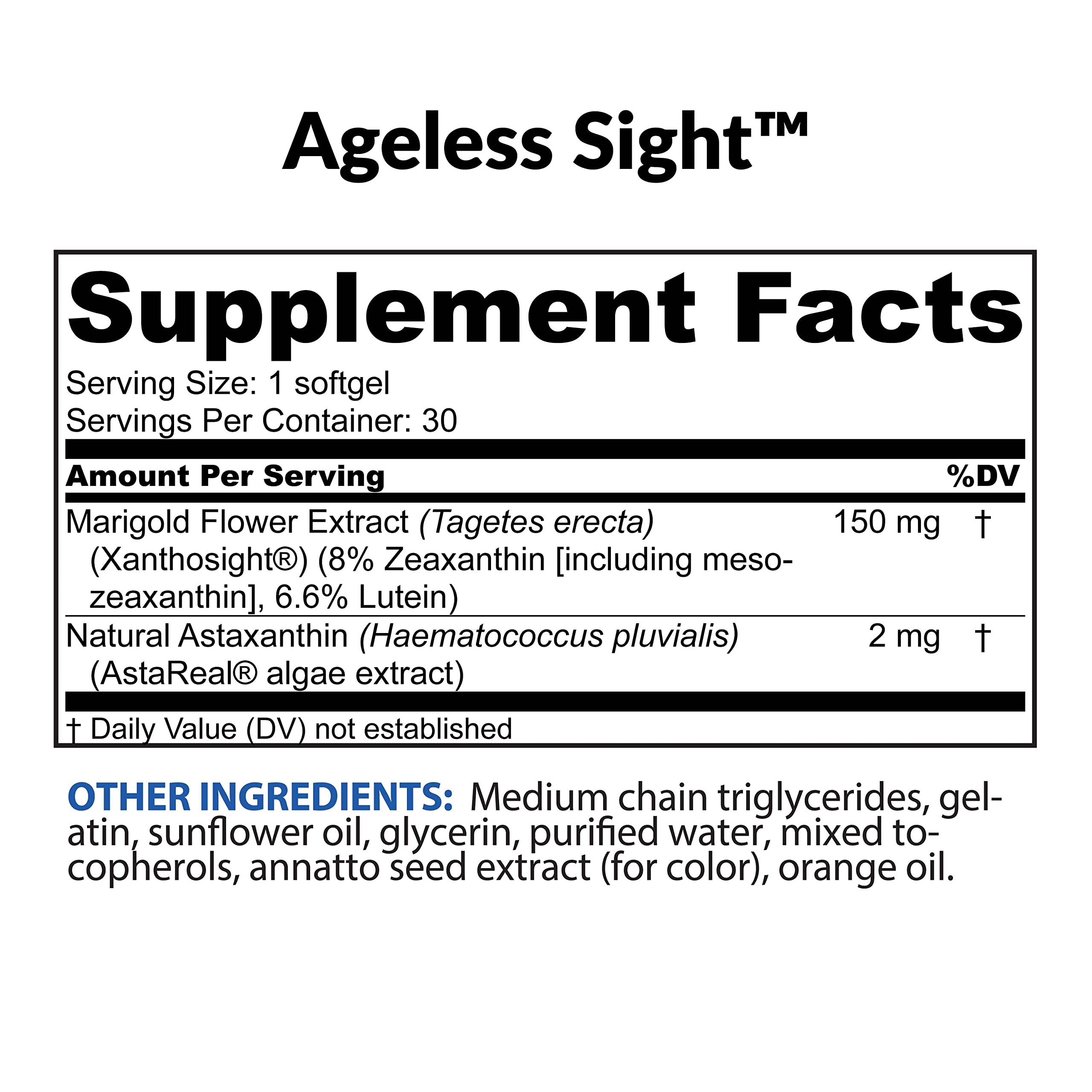 BioTRUST Ageless Sight – Blue Light Protection, Eye Health & Brain Support (30 Soft Gels)