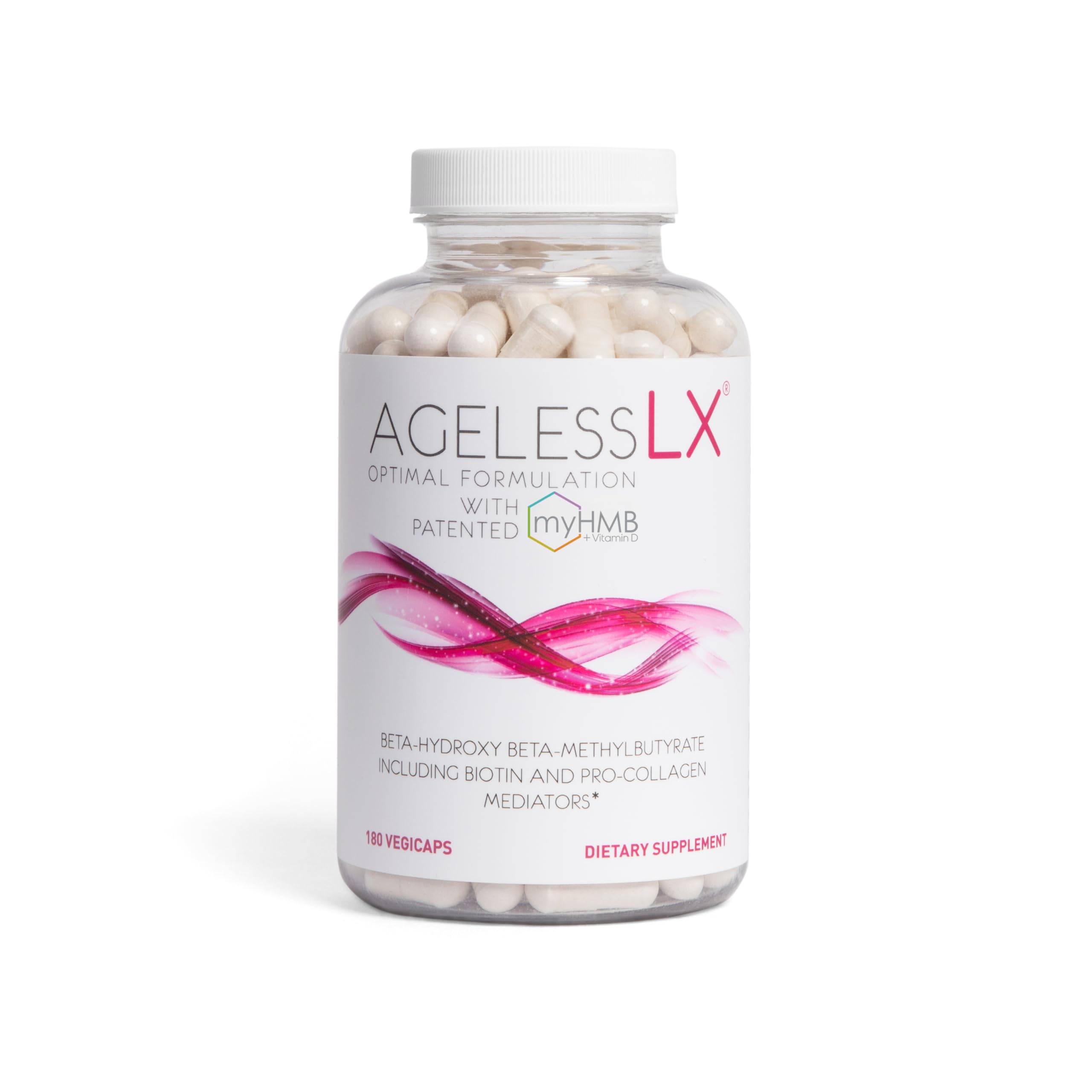 AgelessLX HMB Supplements for Women | Collagen Enhancer Capsules, Youthful Skin & Lean Muscle – Biotin, D3 & K2 | 60 Servings