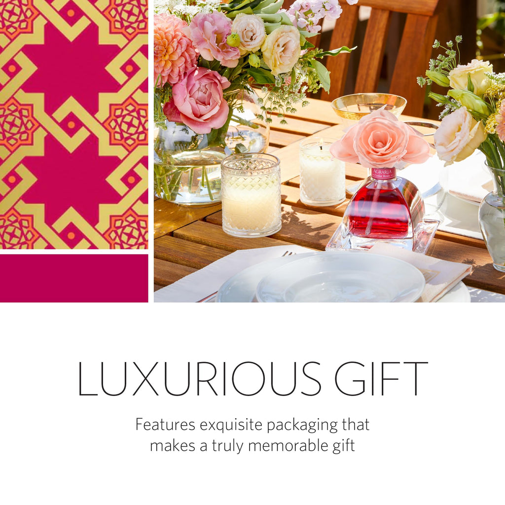 AGRARIA AirEssence Flower & Reed Diffuser Set – Handmade Sola Flower Home Fragrance