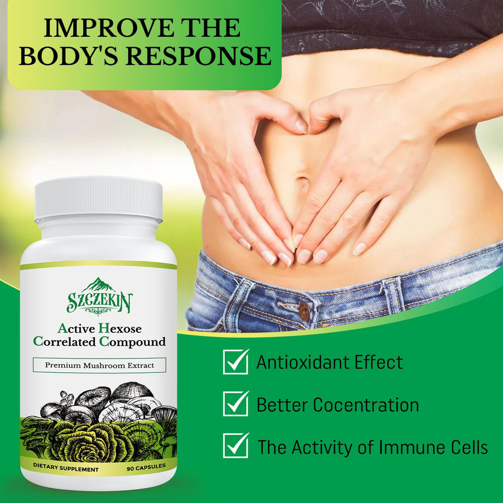 SZCZEKIN AHCC 1500 mg with 8 Mushroom Extracts – 540 Vegan Capsules