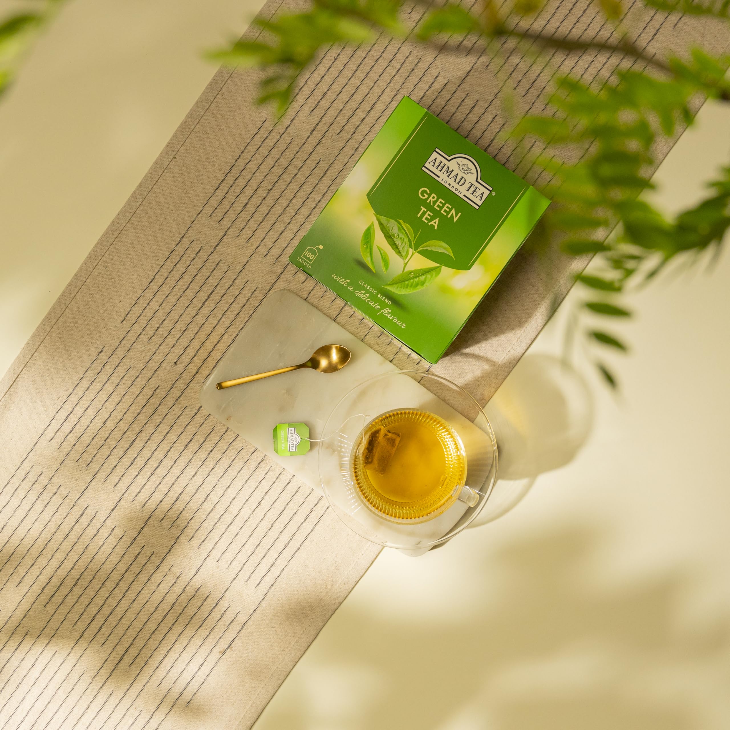Ahmad Tea Green Tea – Green Tea Teabags 100 ct, Caffeinated & Sugar-Free