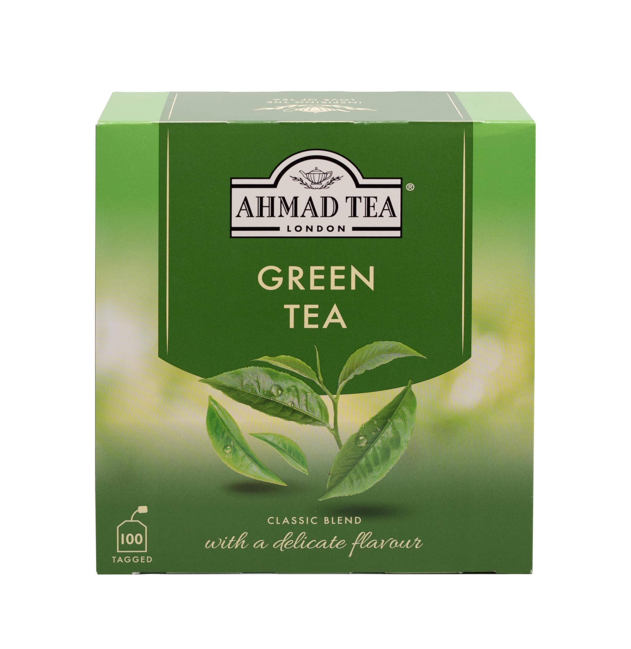 Ahmad Tea Green Tea – Green Tea Teabags 100 ct, Caffeinated & Sugar-Free