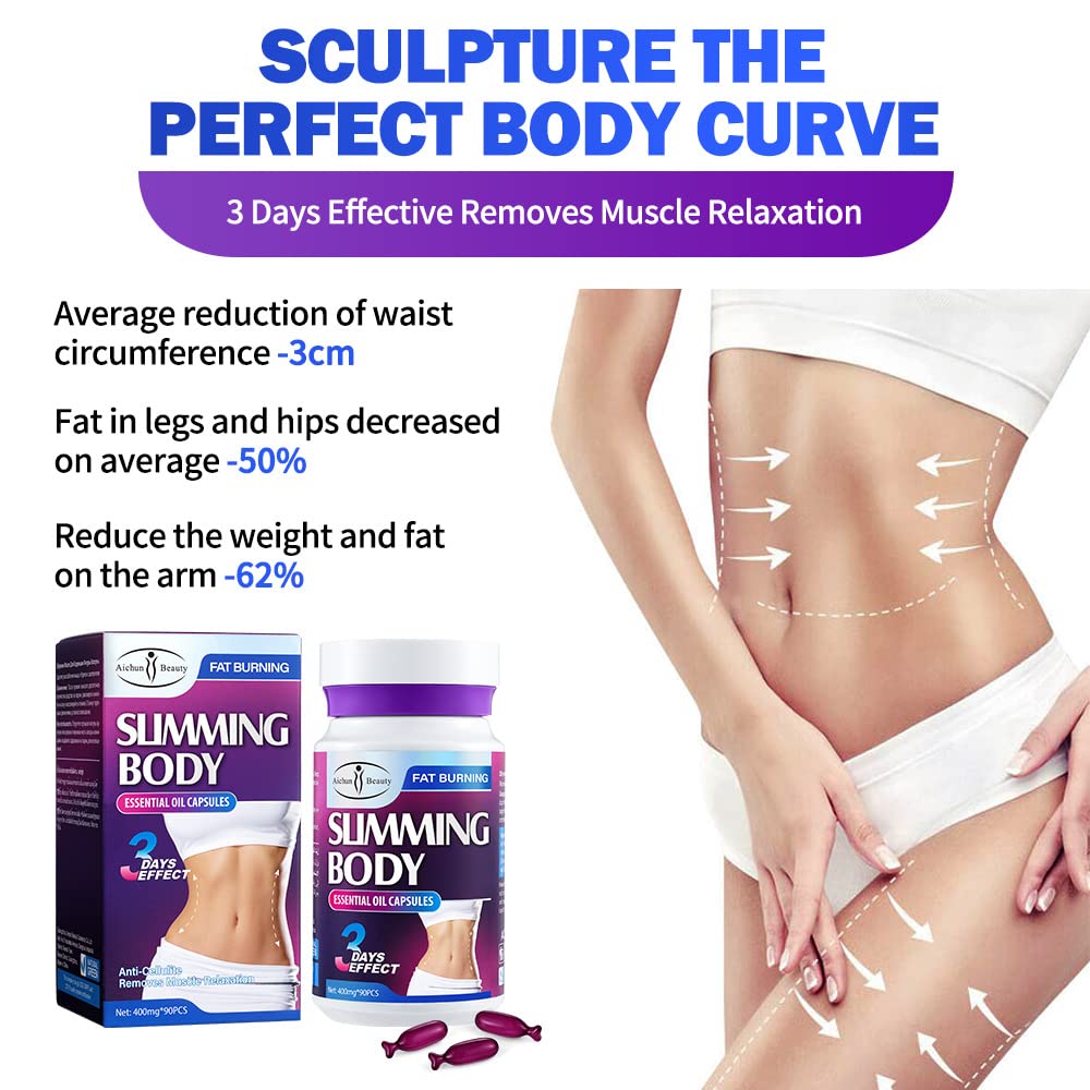 AICHUN BEAUTY Slimming Body Essential Oil Capsules – Anti-Cellulite & Fat Burning (400mg x 90pcs)