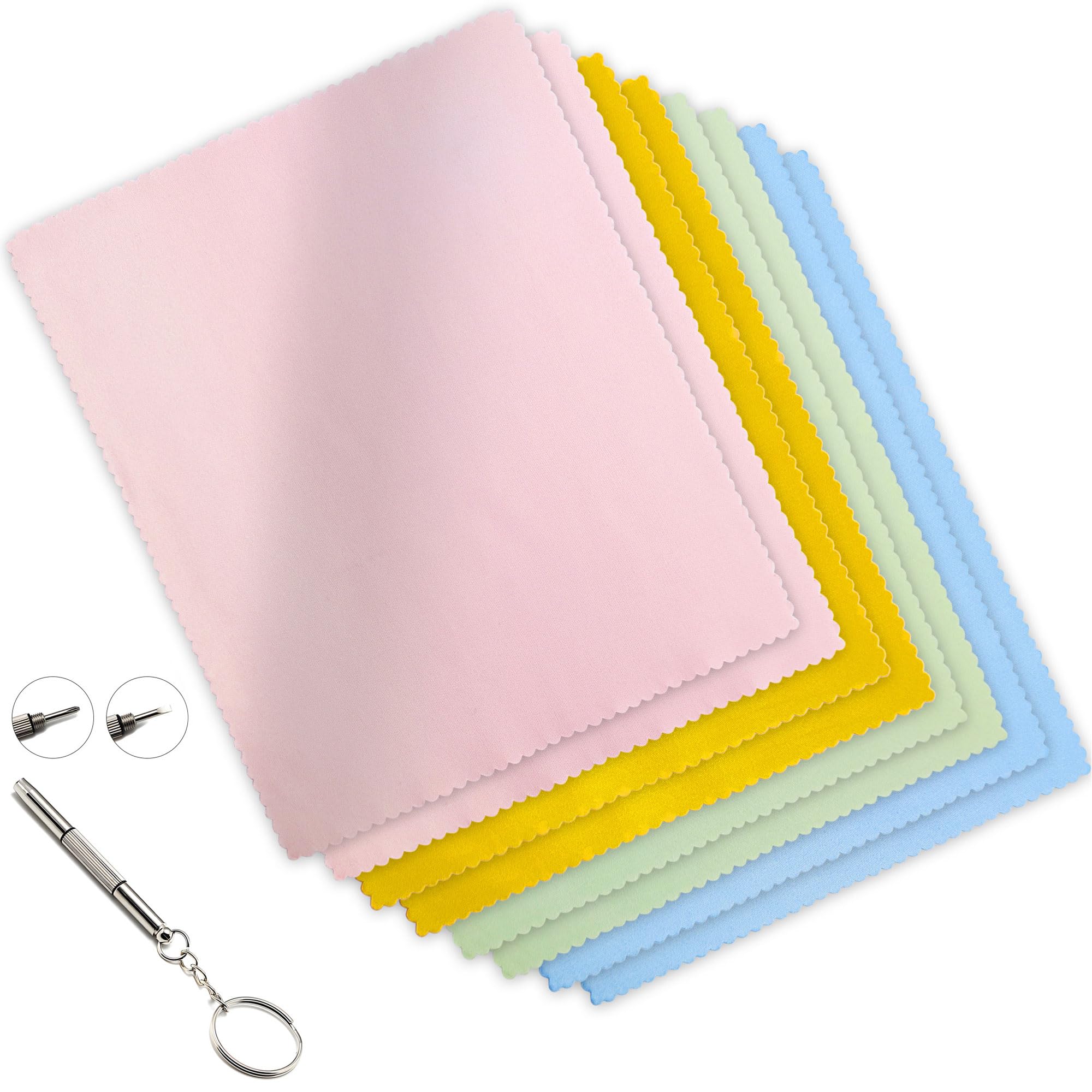 AIMI Assorted Colors Microfiber Cleaning Cloths - 6x7 in (15x18 cm) - 16 Pack