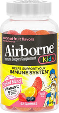 Airborne Immune Support Gummies for Kids – Vitamin C 500mg + Zinc, Gluten Free, 42 Gummies (2 Pack)