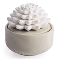 Airomé White Succulent Porcelain Passive Diffuser – Non-Electric, 15ml Peppermint Oil Included