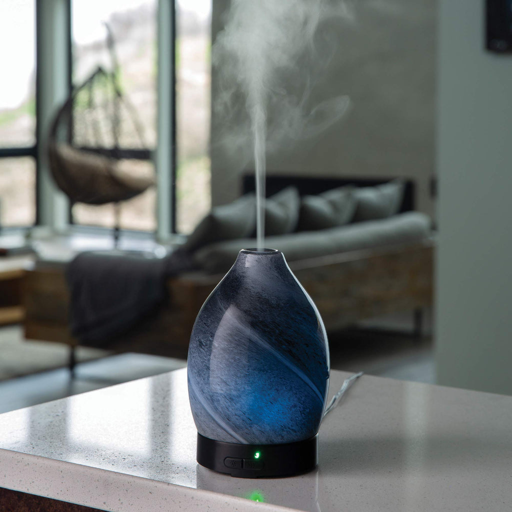 Airome Obsidian Medium Essential Oil Diffuser - 100 mL Ultrasonic Humidifier with 8 LED Lights