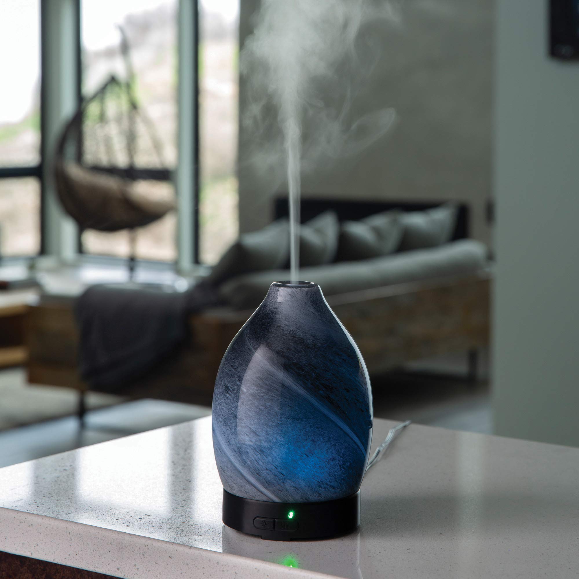 Airome Obsidian Medium Essential Oil Diffuser - 100 mL Ultrasonic Humidifier with 8 LED Lights