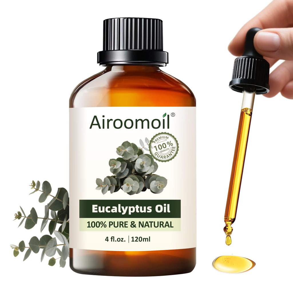 Airoomoil Pure Eucalyptus Essential Oil – 4 Fl Oz (120 ml), 100% Natural, Premium Grade
