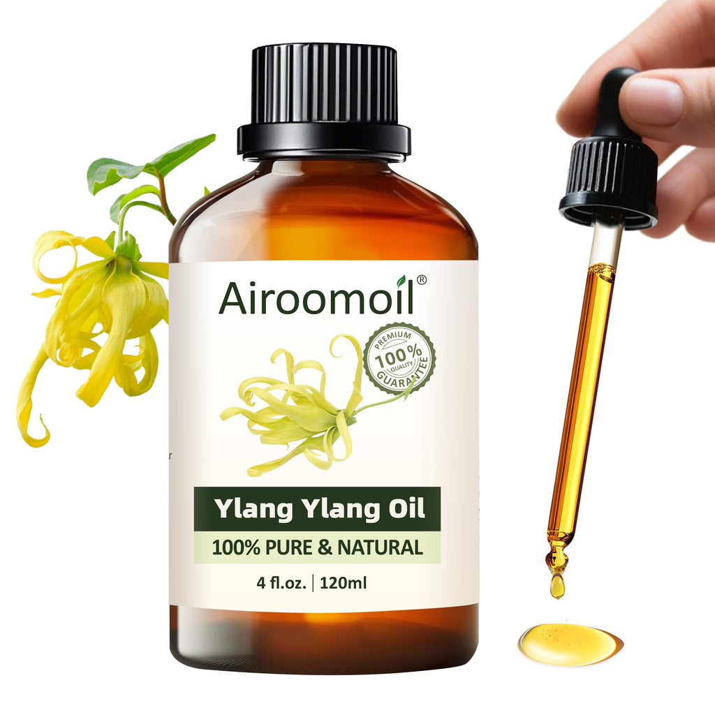 Airoomoil Pure Ylang Ylang Essential Oil – 4 oz / 120 ml, 100% Natural
