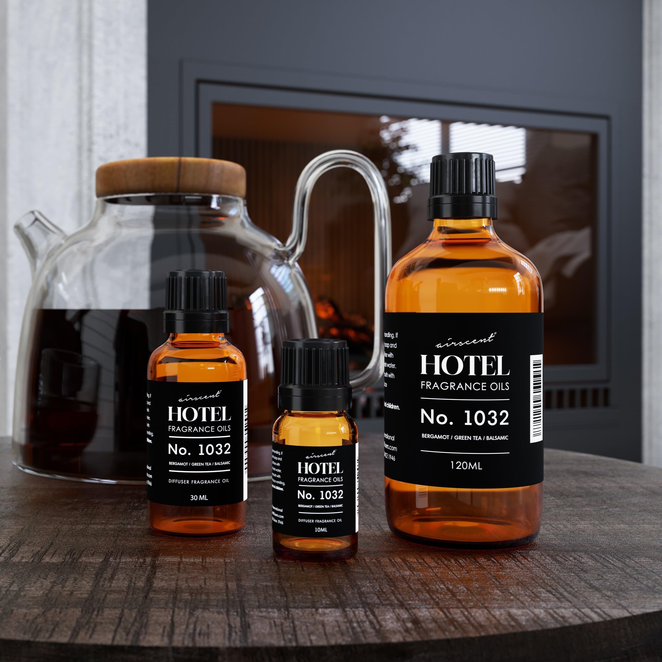 AirScent Hotel Diffuser Oil No. 1032 – Bergamot Green Tea, Hotel Scent Dupe | 120 mL Glass Bottle
