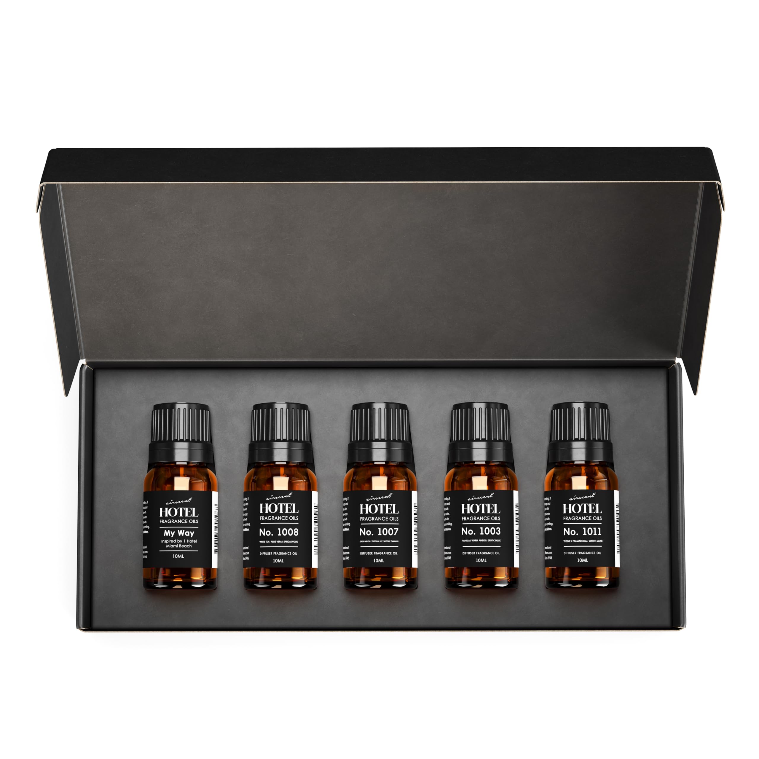 AirScent Hotel Diffuser Oil Gift Set – My Way, The Beach Villas & Luxury Hotel Scents (10 mL)