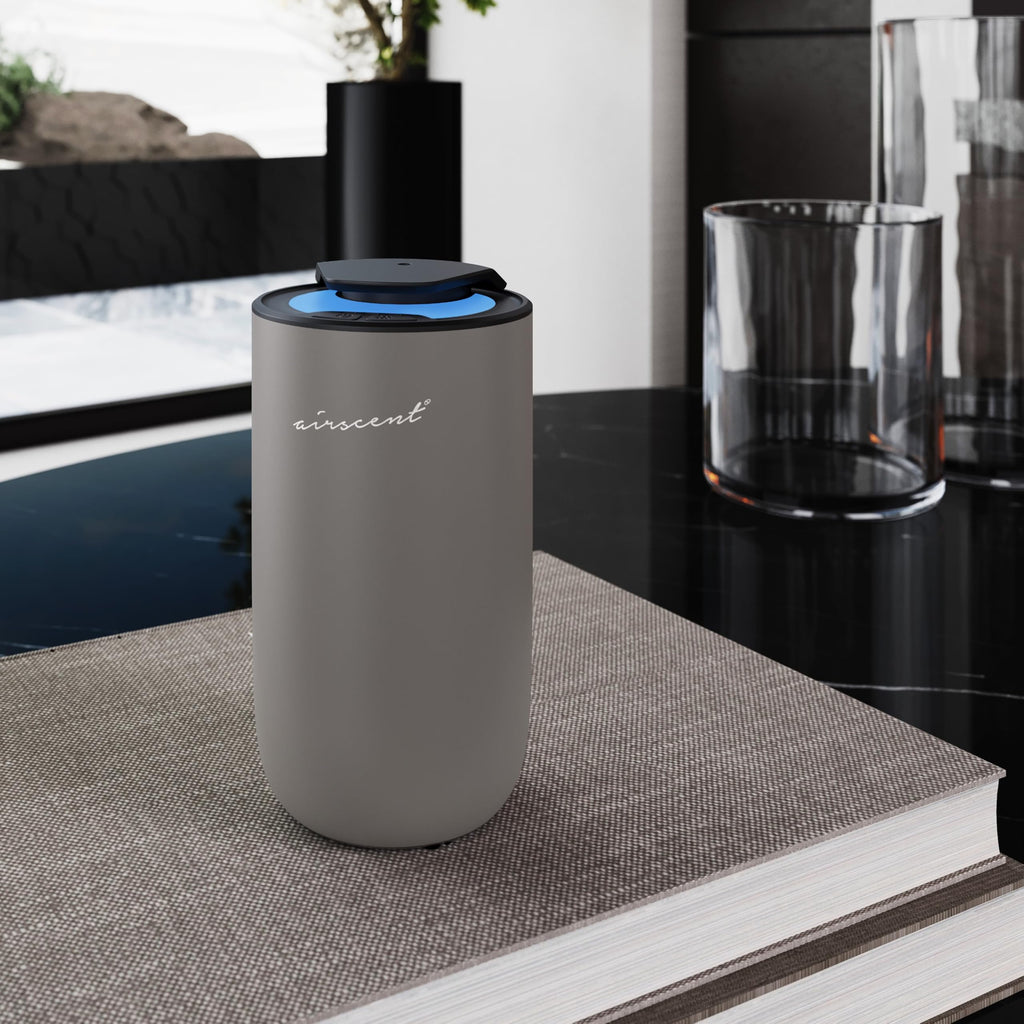 AirScent Mini Waterless Diffuser – Silver Finish, 15 mL, Night Light, Aromatherapy for Home & Office