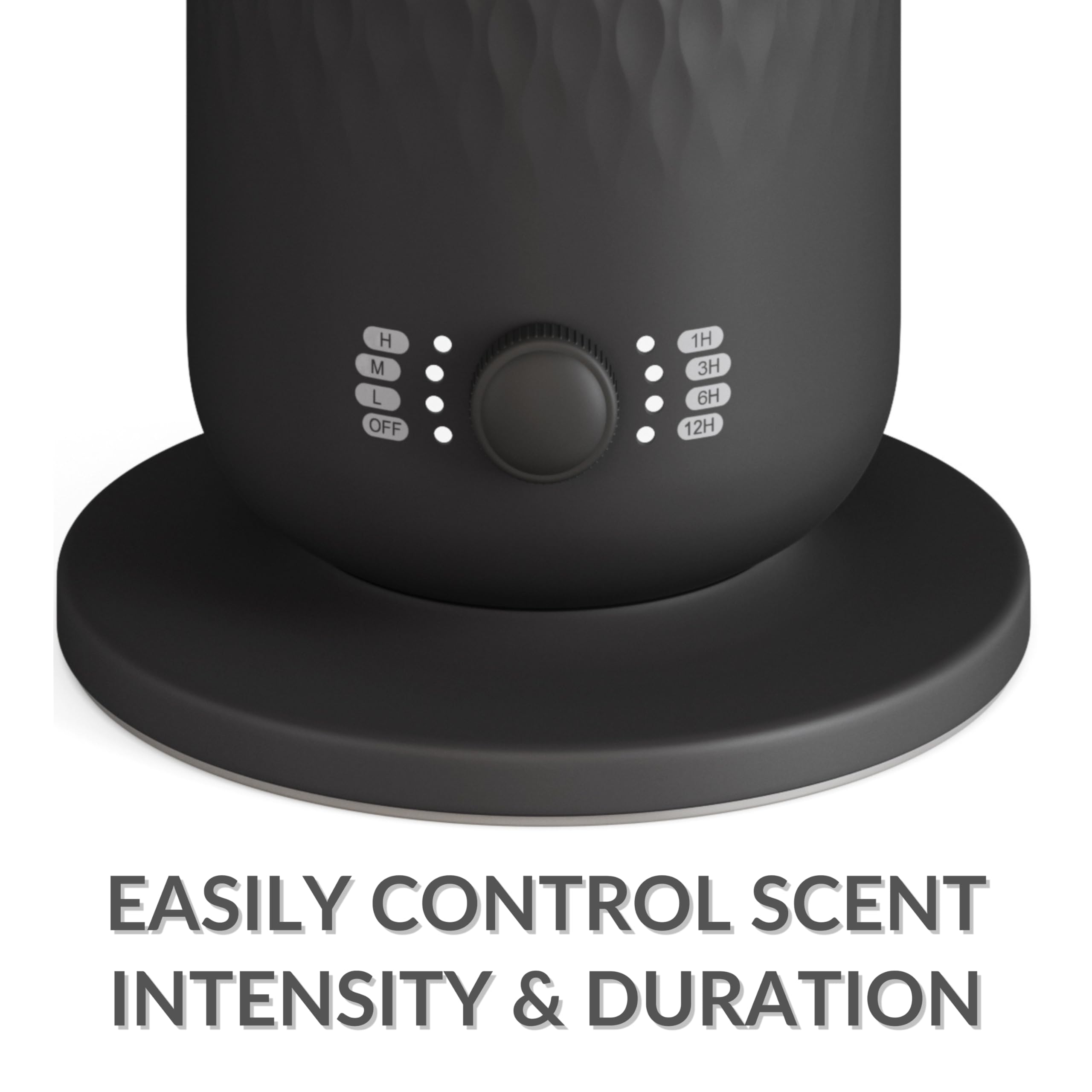 AirScent Waterless Diffuser 4.05 Oz (Black) – No Water Needed, Quiet Night Light