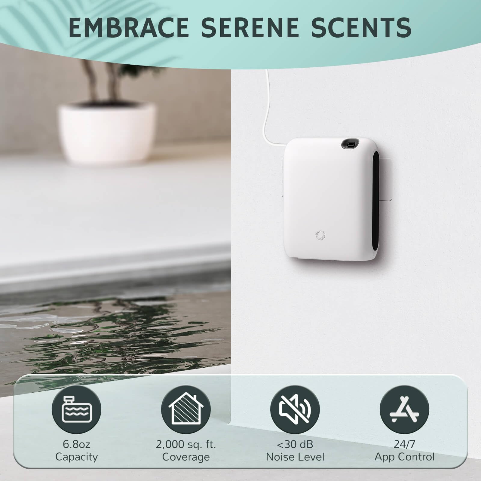 Airthereal Portable Nebulizing Scent Diffuser — 200ml, Waterless, Cold Air Tech, App-Controlled (Up to 2000 sq ft)