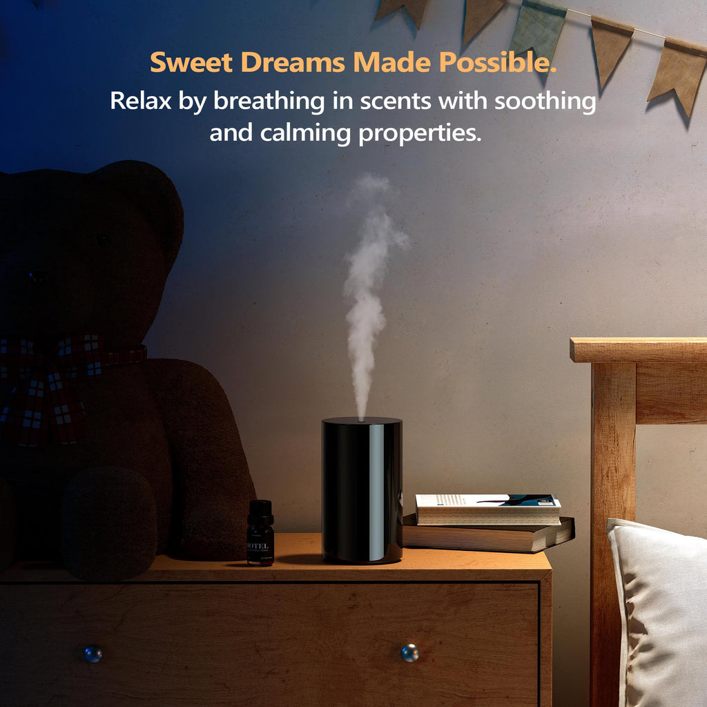 Airversa Waterless Diffuser – Battery-Operated Nebulizer for Essential Oils (AN8 Black)