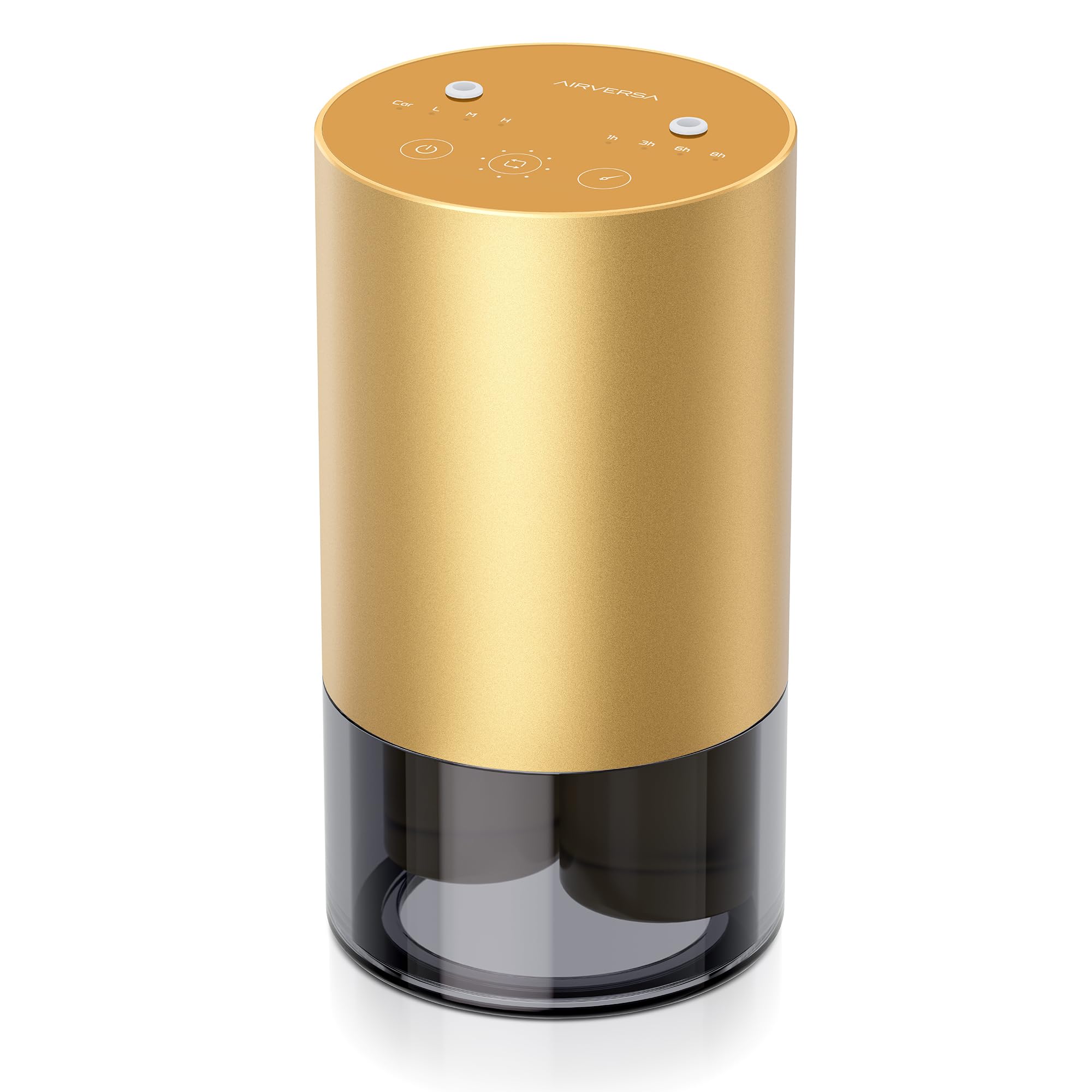 Airversa Waterless Dual-Nozzle Essential Oil Diffuser – 5 Timers, 4 Mist Levels, Gold