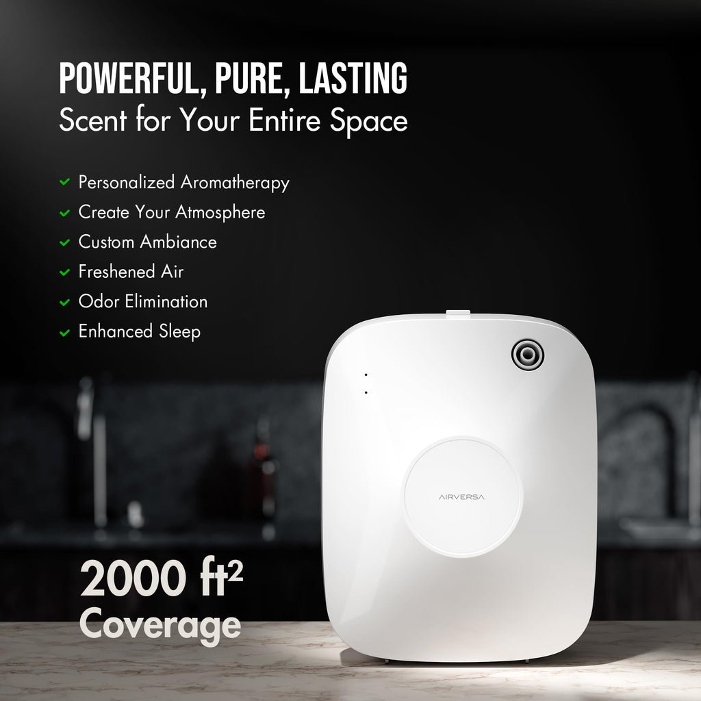 Airversa Smart Waterless Diffuser 400mL | 200mL Fragrance Oils | 2000 sq ft Coverage | ANA White Kit