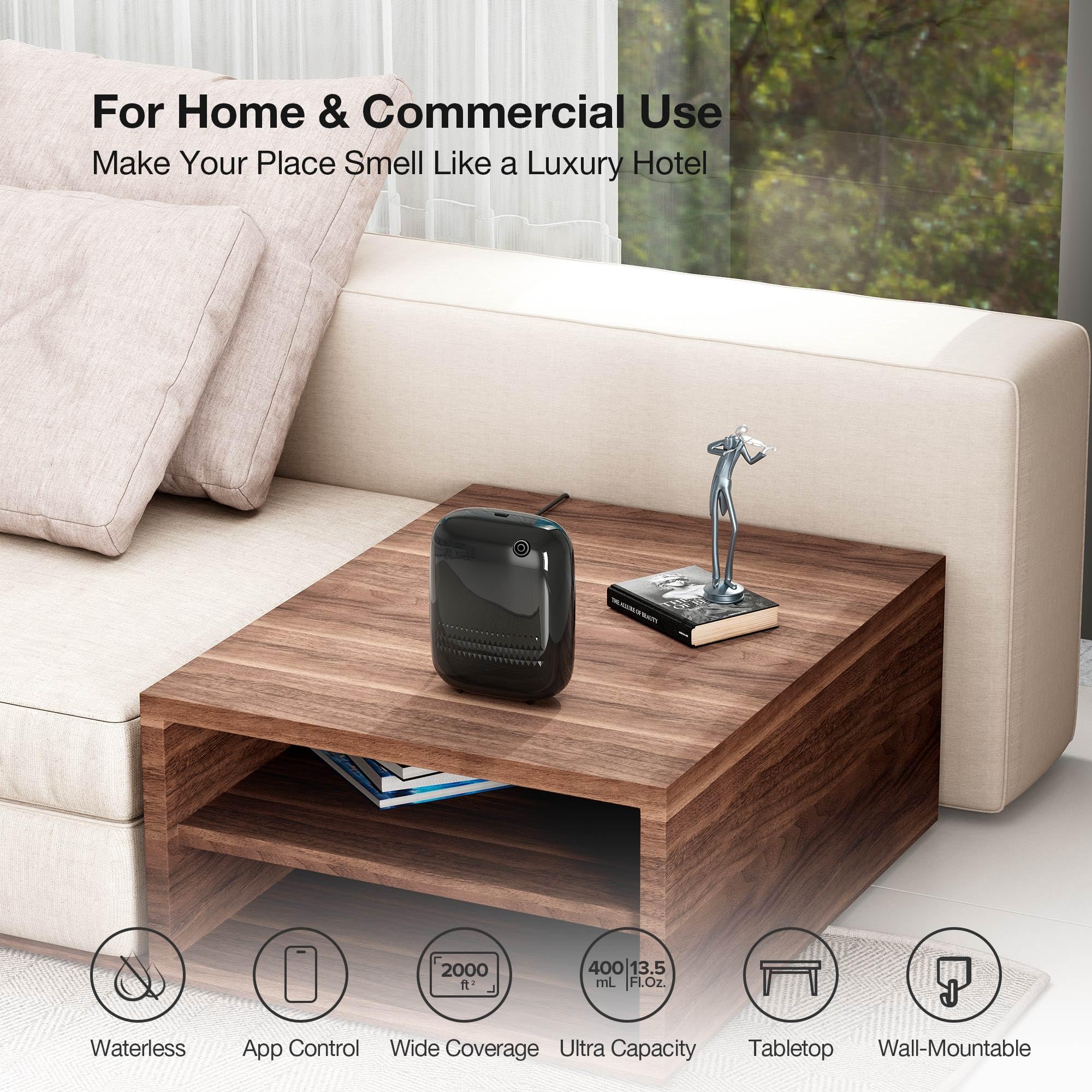 Airversa Waterless Diffuser Starter Kit — 400 mL, Covers Up to 2000 sq ft (Sakura Romance & Citrus Bliss)