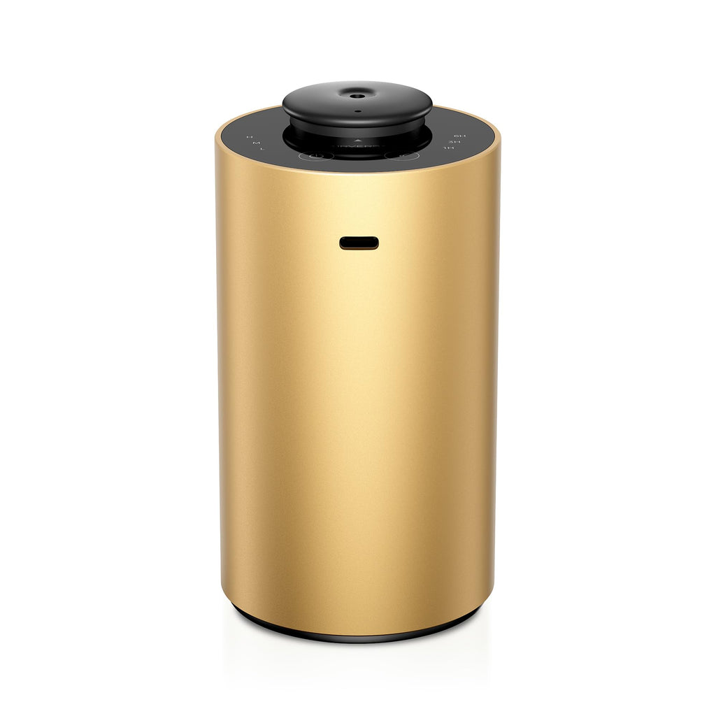 Airversa Waterless Essential Oil Diffuser - 3 Timers, 3 Mist Levels, ANX Premium Metal Gold