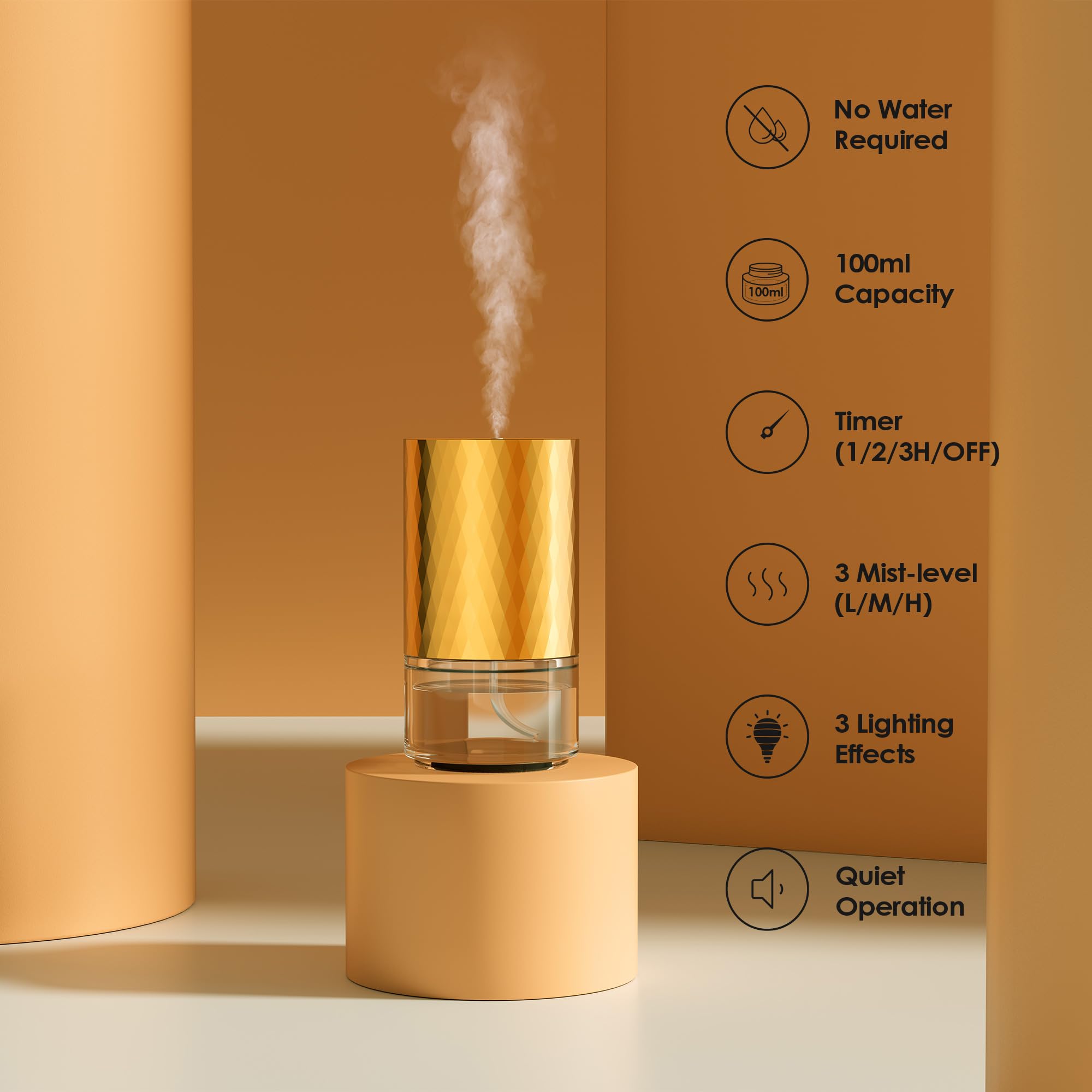 Airversa Waterless Diffuser AN5 Gold - 100ml Battery-Operated Scent Machine