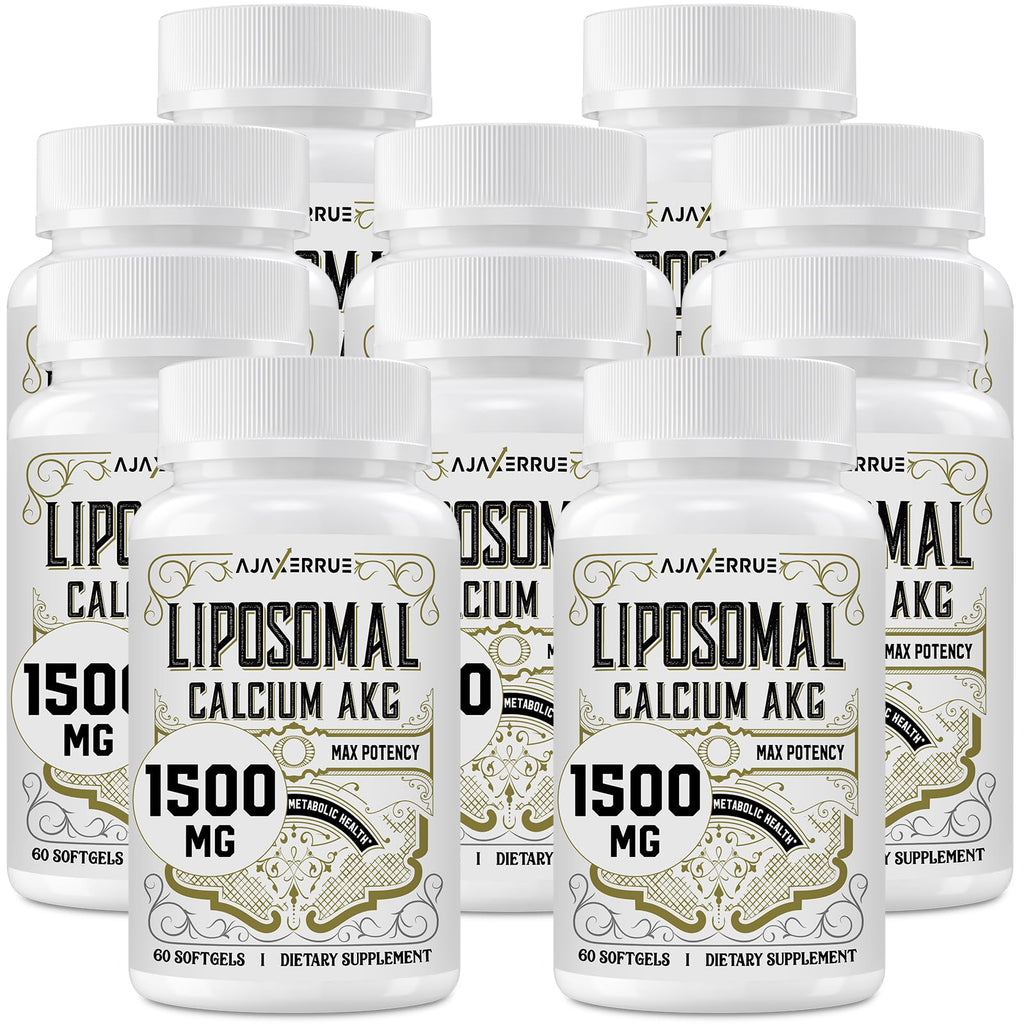AJAXERRUE Liposomal Calcium AKG 1500 MG – Energy, Longevity & Metabolic Support | 600 Softgels